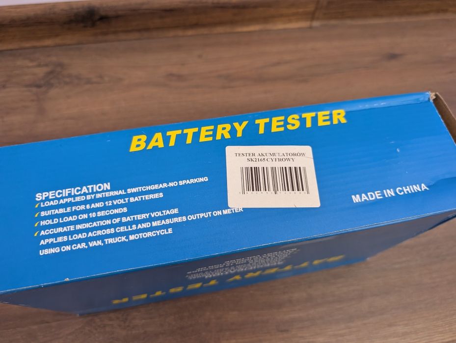 Cyfrowy tester akumulatorów SK2165 6/12 V – prawie nowy