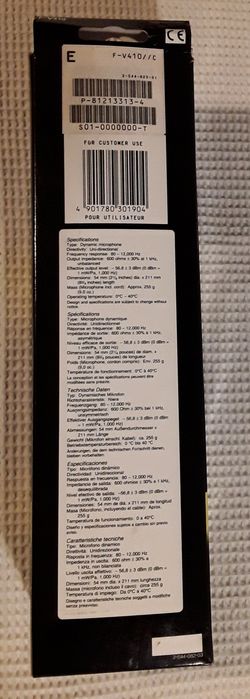 Microfone Sony F-V410 Cardiod Dynamic Vocal Microphone, com caixa