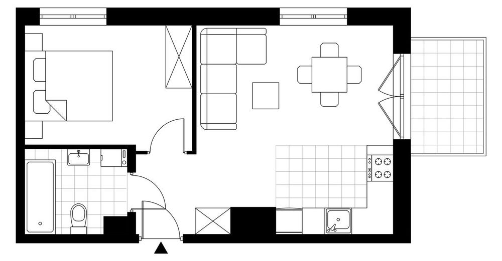 2-pokojowe mieszkanie 37m2 + balkon