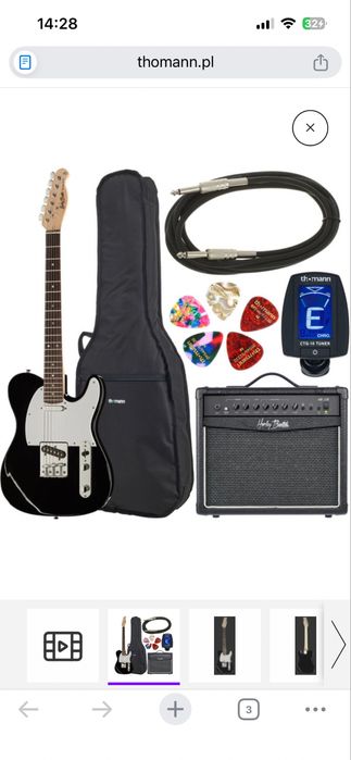 Zestaw gitarowy Harley Benton TE-20 BK Standard Series