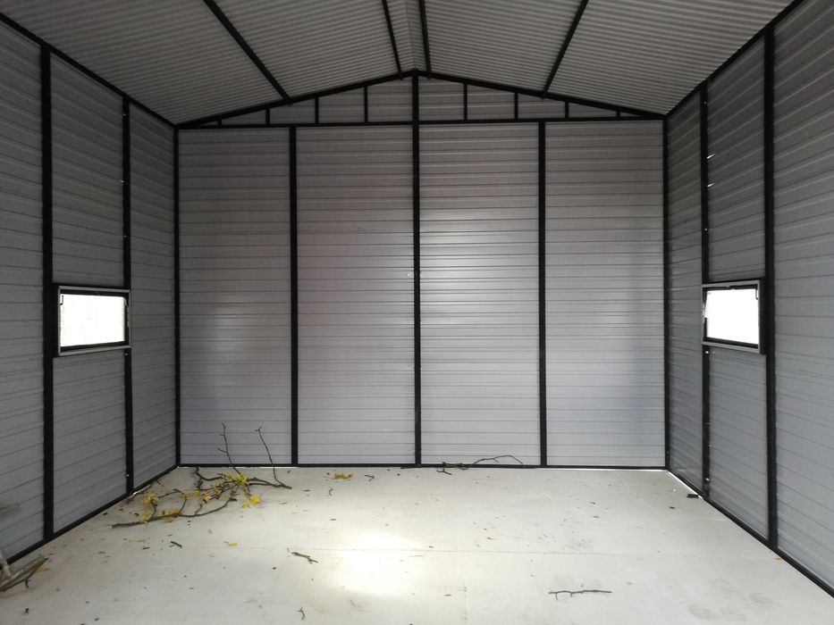 Wysoki Garaż Blaszany Grafitowy - Wiata - Garaże Blaszane - Maj-Blach