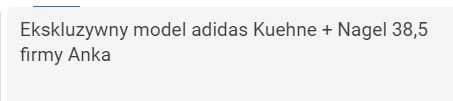 Ekskluzywny model adidas Kuehne + Nagel 38,5 firmy Anka