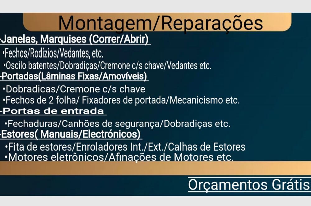 Montagem e reparação de caixilharia de Alumínio