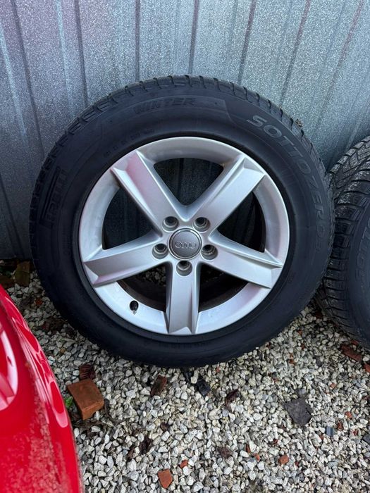 Audi 66.6mm ! A4 B8 ! A5 Alufelgi 16 cali opony zimowe 225/55/16