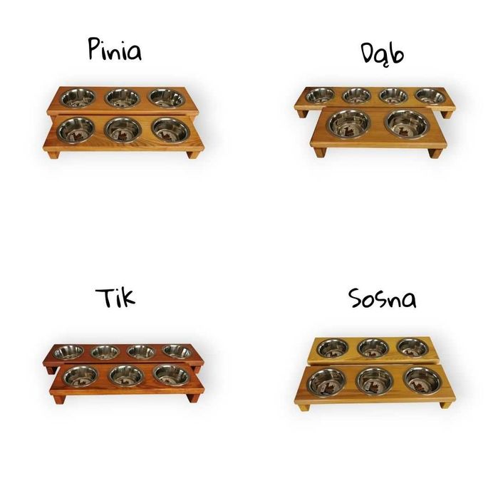 Stojak na miski dla psa lub kota 2 x 0,22 l