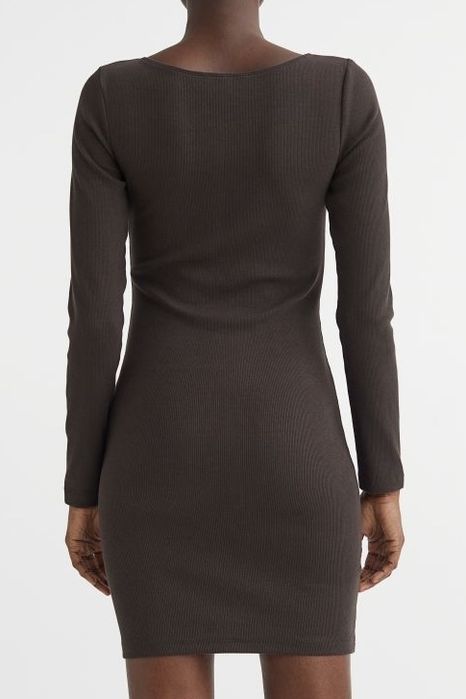 Сукня H&M в рубчик (коричнева), M