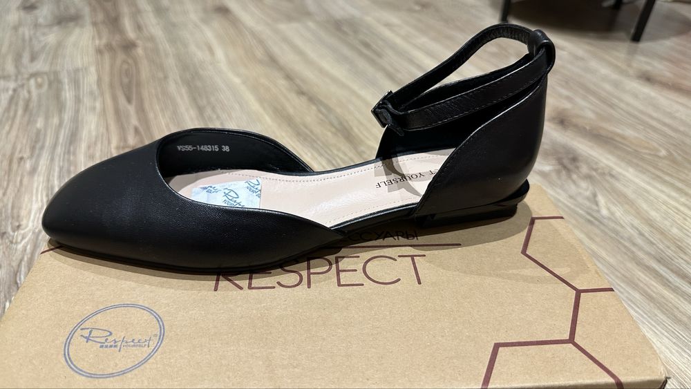 Дуже круті шкіряні балетки (стан нових) Respect