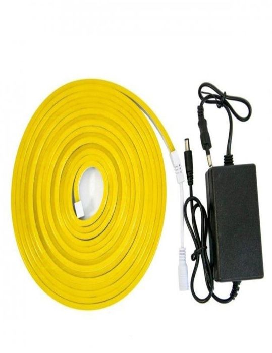 Гибкая неоновая лента LED NEON Желтая 5M, силиконовая неоновая лента н