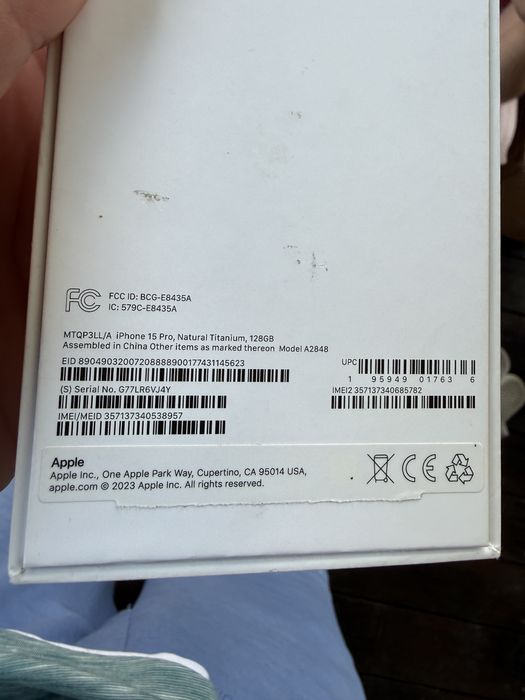 Iphone 15 pro natural titanium 128gb