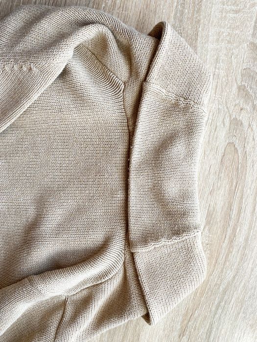 бежевий кардиган lauren ralph lauren зі шкіряною вставкою