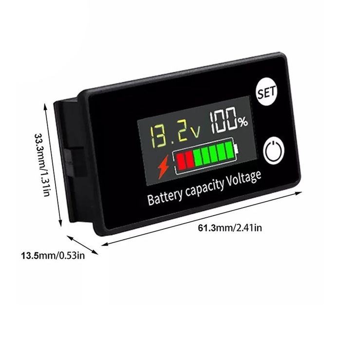 Индикатор заряда аккумулятора, вольтметр, DC 8-100V Li-ion, LiFePO4