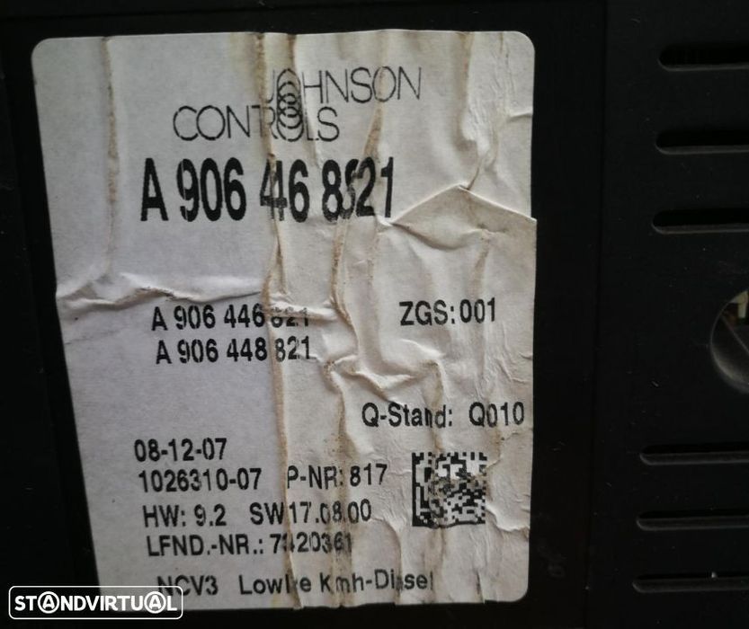 Quadrante Mercedes Sprinter de 2008,311 cdi,Ref: A 9064468821