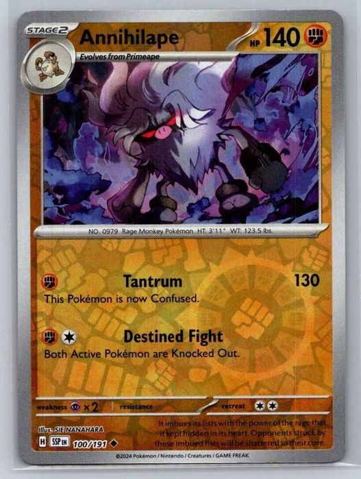 Annihilape #100/191 SV08: Surging Sparks Reverse Holo Uncommon