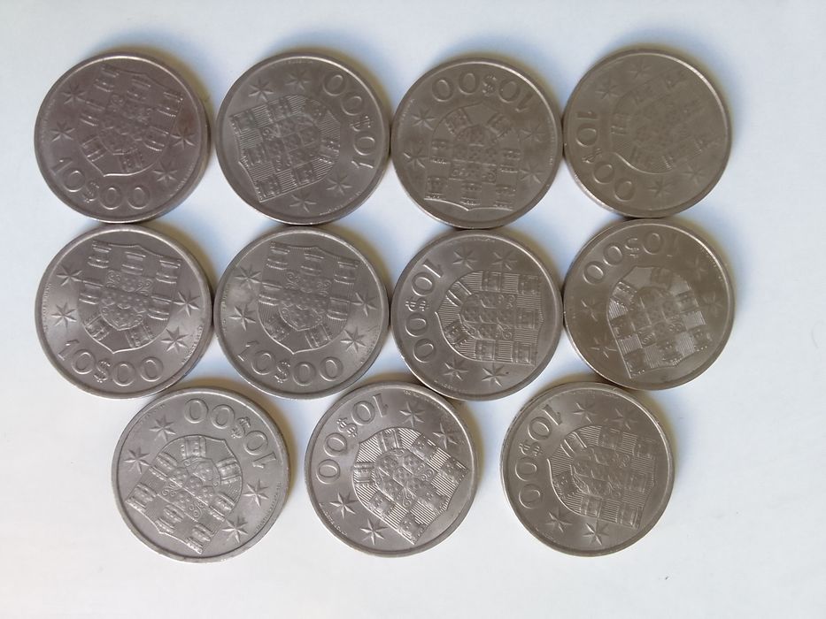 .Lote de 21 Moedas Portuguesas de 10 escudos