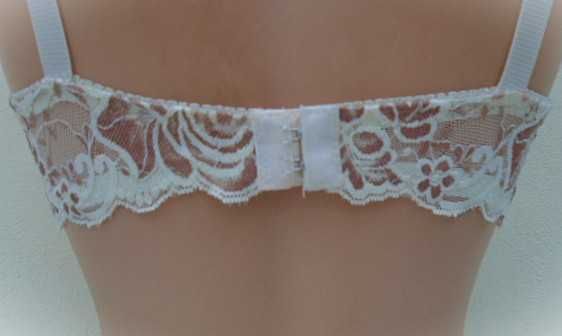 biustonosz koronkowy 70/75B beż- cynamonowy brąz miękki  na fiszbinach