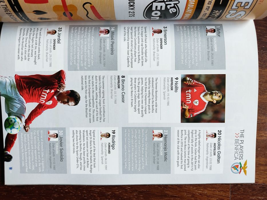 Programa de jogo Chelsea Benfica 2011/12 Champions league