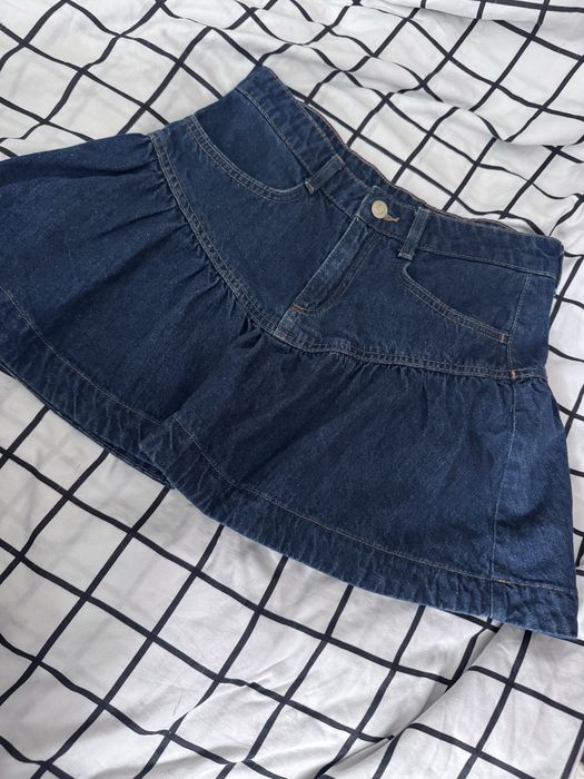 Джинсова спідниця y2k кокет denim mini skirt balloon 25 S