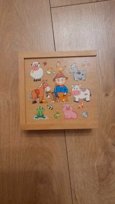 Drewniana gra memory pamięć. 18 elementów