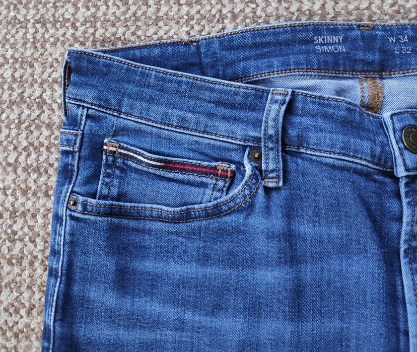 Tommy Hilfiger джинсы simon skinny оригинал голубые W34 L32 #2