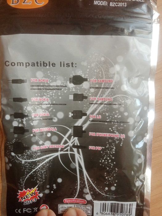 NOWY kabel USB do telefonów 10w1  ( starsze modele )