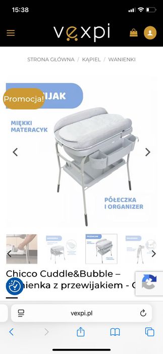 Wanienka z przewijakiem Chicco - super stan