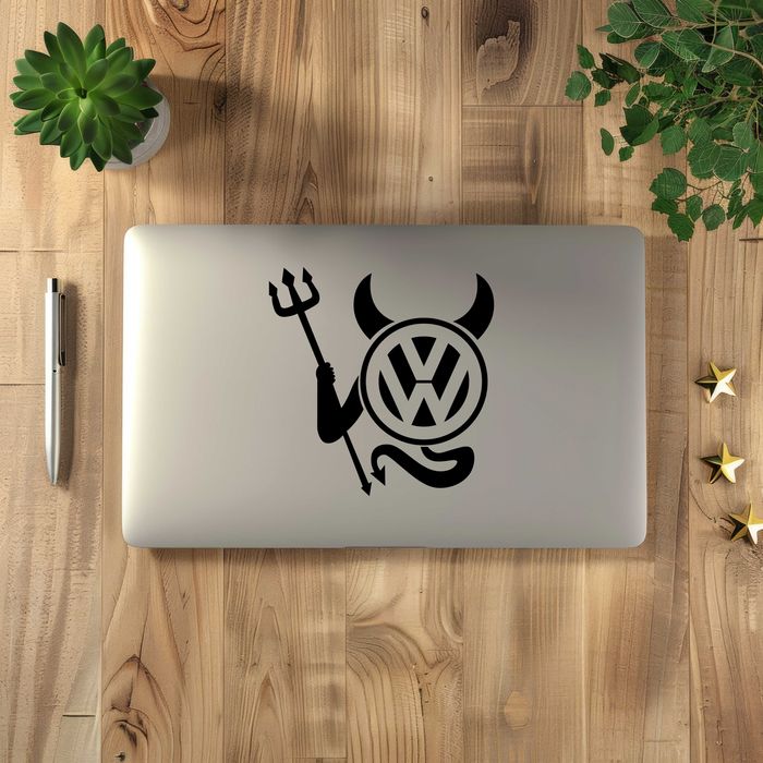 Naklejka VW DEVIL - 12x12cm - na telefon, laptop, samochód