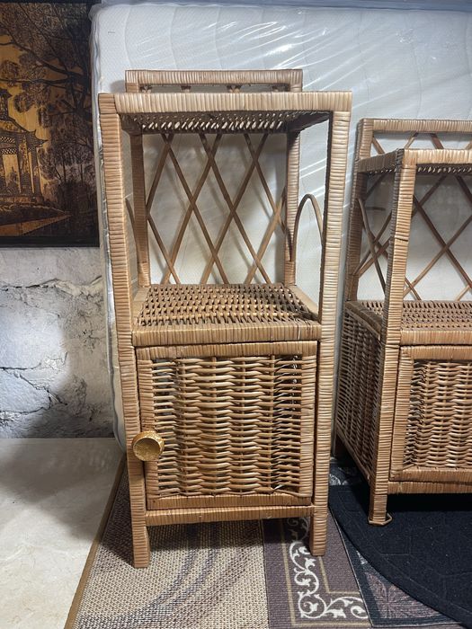 Komplet mebli wiklinowych / rattanowych boho vintage