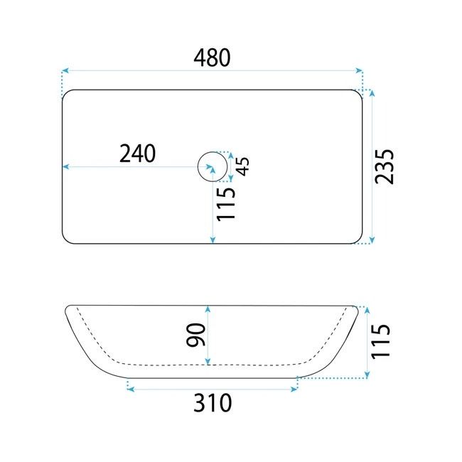 Lavatório de apoio 52X38X11,5 CM | PARTIDO