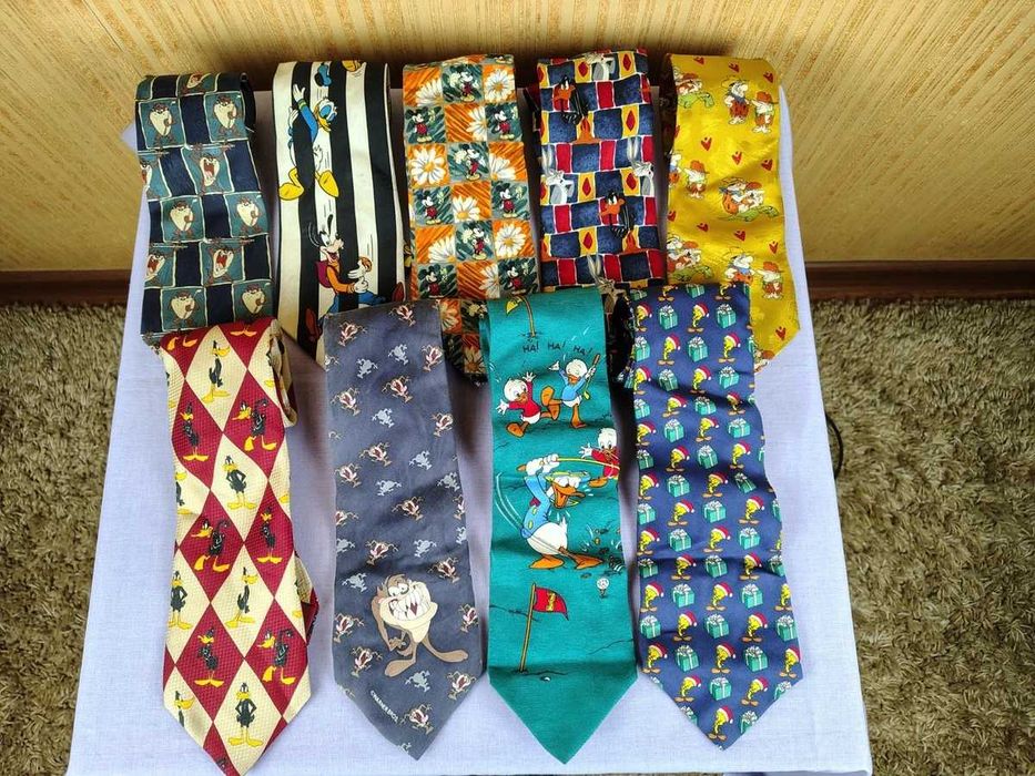 Галстуки галстук Hugo Boss  tie винтаж Disney Flintstones