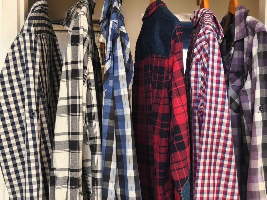 Koszula męska Troll krata niebieska - L