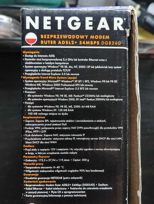Router Modem ADSL Netgear DG834G v3 Komplet