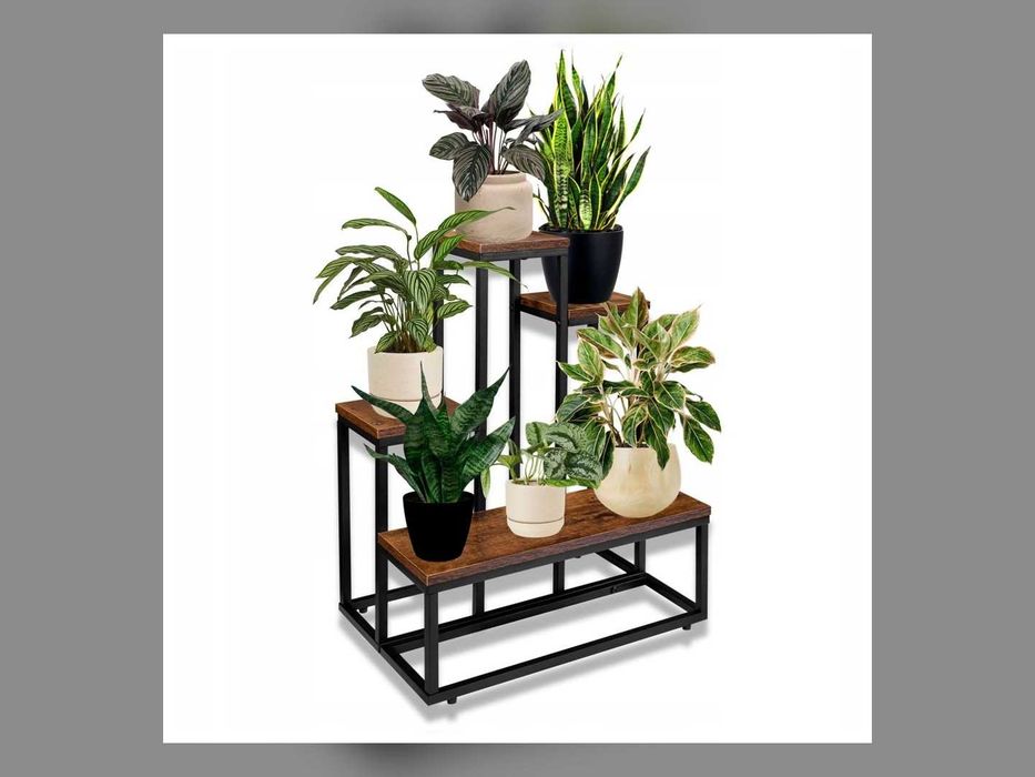 Kwietnik stojący metalowy loft 4 poziomy 65 cm RENEW FORCE
