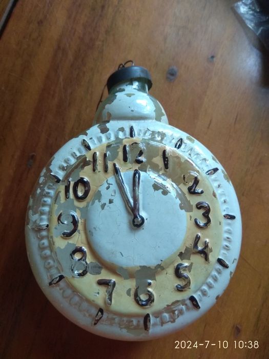 Ёлочная игрушка СССР часы