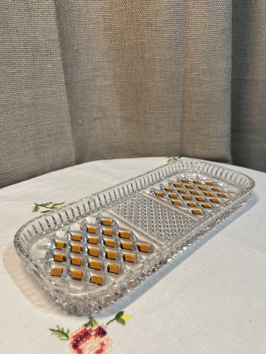 Kryształowa Taca/Półmisek Dzielony - Wzór Diamentowy #16