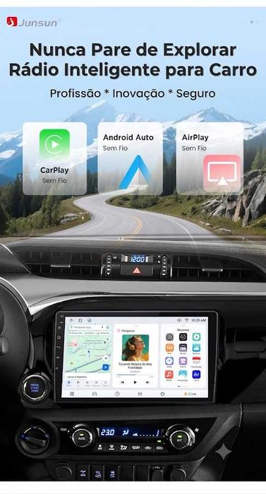 Rádio Android Toyota Hilux Pickup 2015 a 2023 CARPLAY 10" gps 2/32GB NOVO