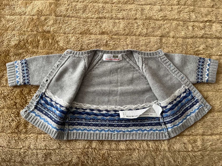 Zara Mini - Cardigan Malha Bebé (3M-6M)