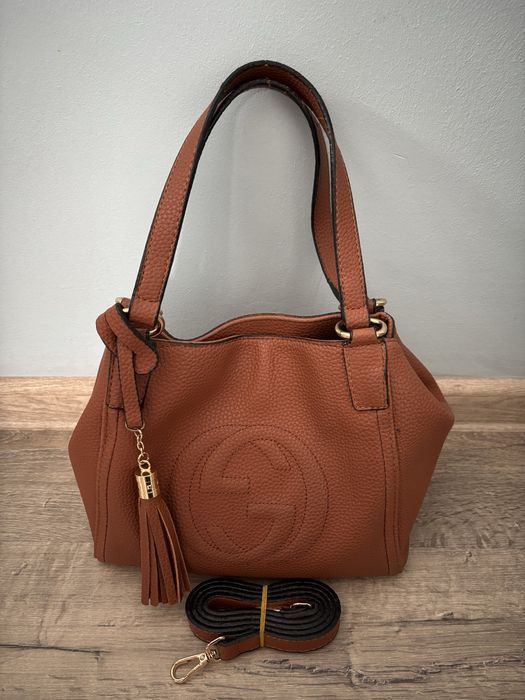 Torebka mała brązowa karmelowa