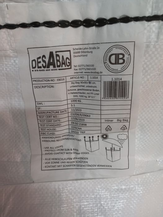 Big bag z uchwytami