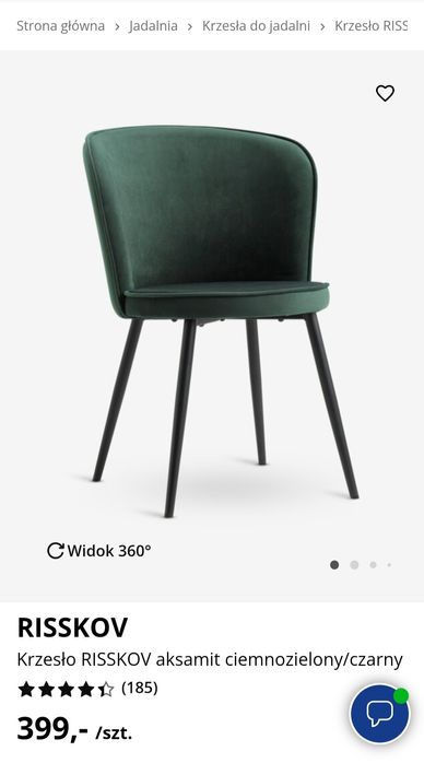 Krzesło Risskov Jysk, Nowe! CENA SKLEPOWA 399ZL