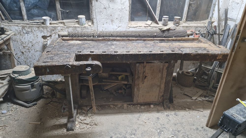 Stara strugnica stolarska do renowacji , stół warsztatowy