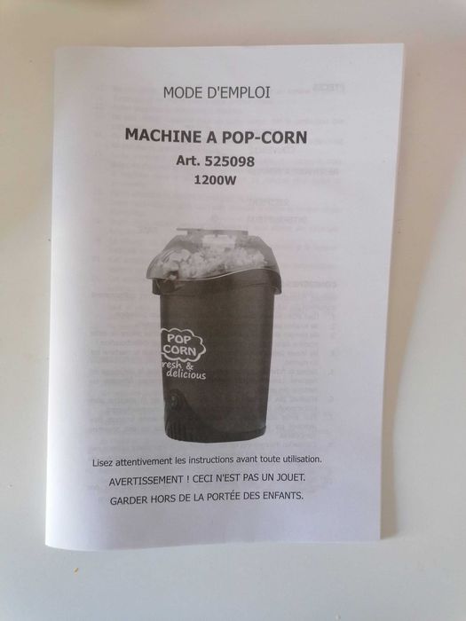 Maquina De Fazer Pipocas "Fresh & Delicious"