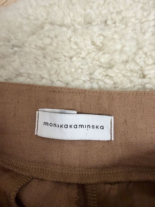 spodnie Linen Whisper lniane 100% len podszewka 100% wiskoza beżowe S