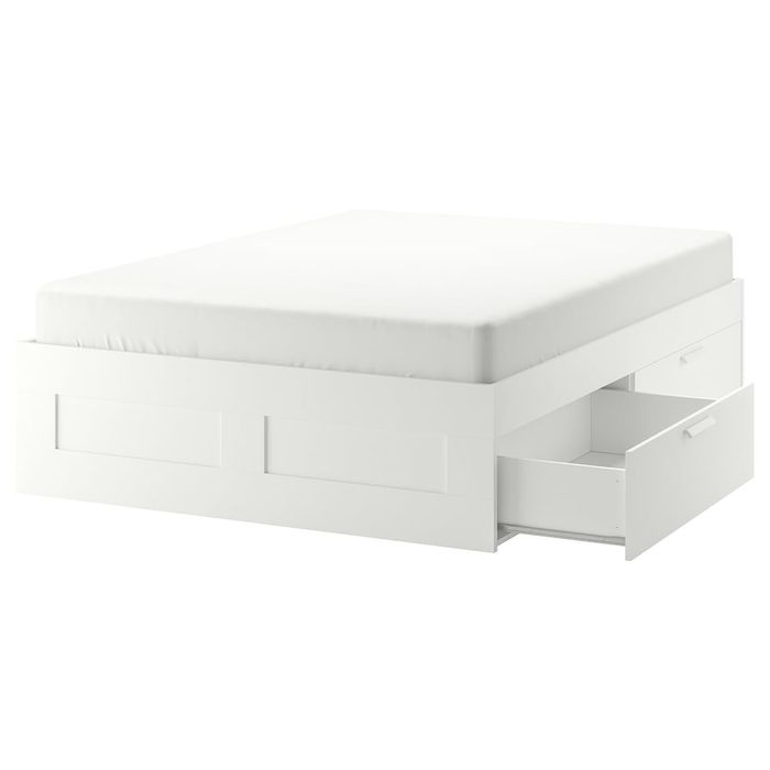 Estrutura cama casal IKEA c/ 4 gavetões de arrumação + estrado incluido