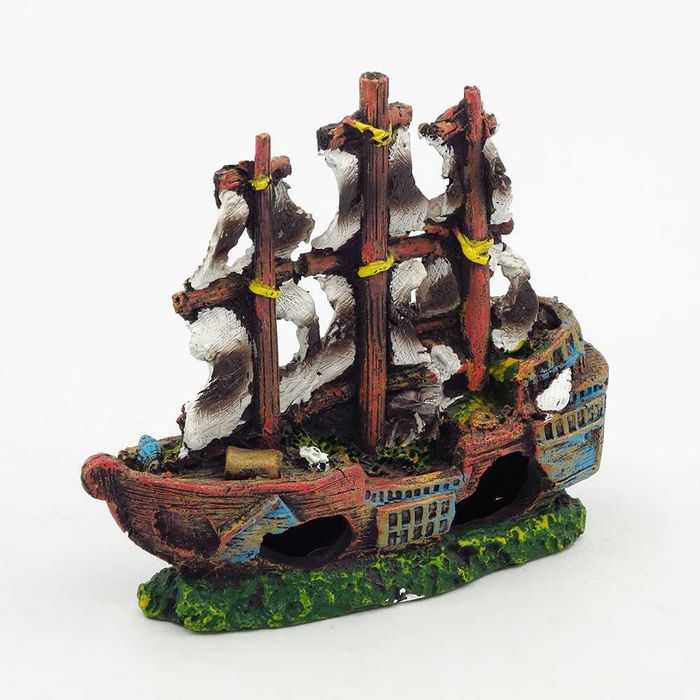 Декор в акваріум, тераріум ОПТ/роздріб (кораблі,машинка, міст)