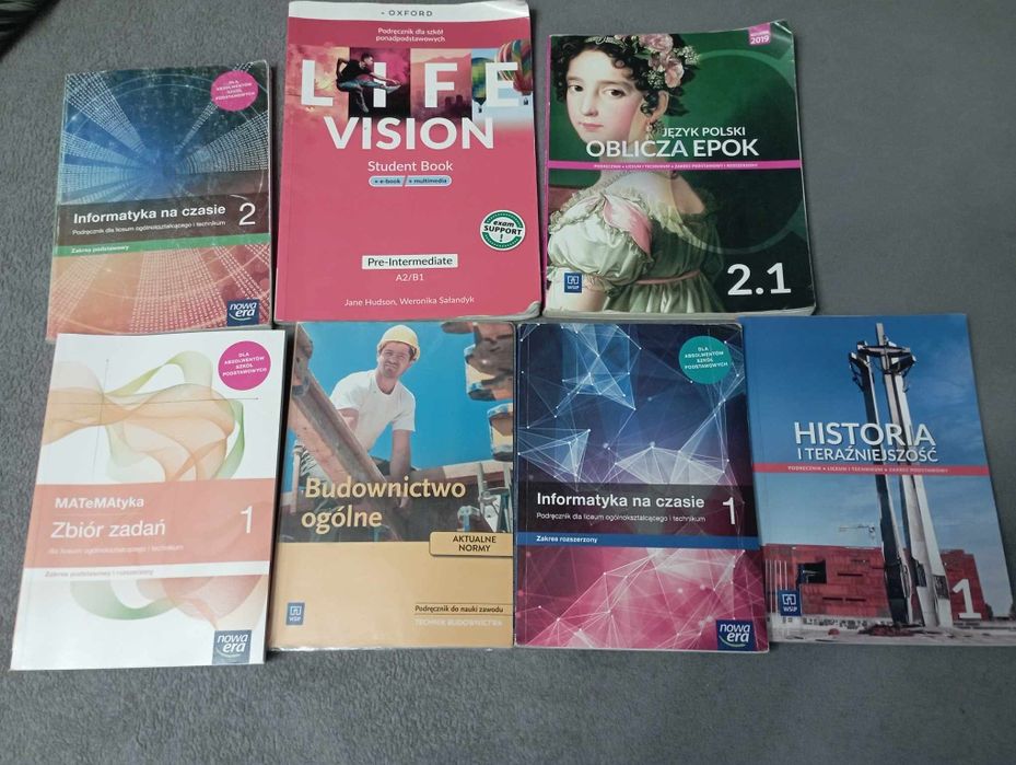 Książki do technikum, szkoly średniej