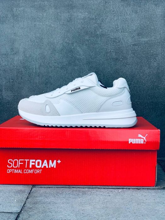 Легкі дихаючі кросівки Puma на літо • кожані жіночі кросовки пума зручні• ортопедична устілка • мяка підошва кросовки пума