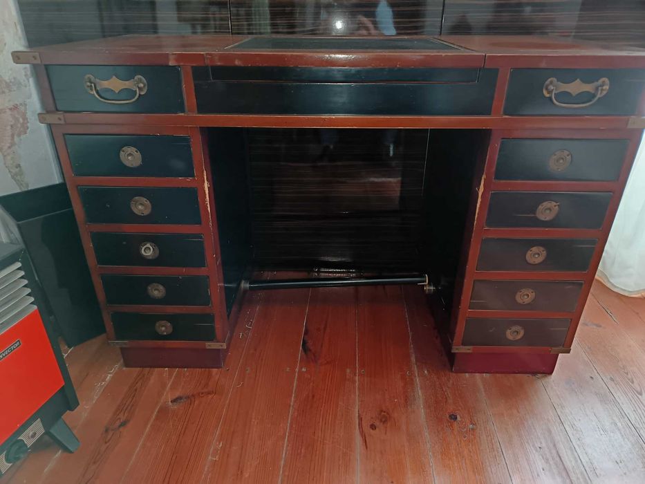 Secretária de Viagem "Madras" - Vintage - Mogno - 55x78x120cm