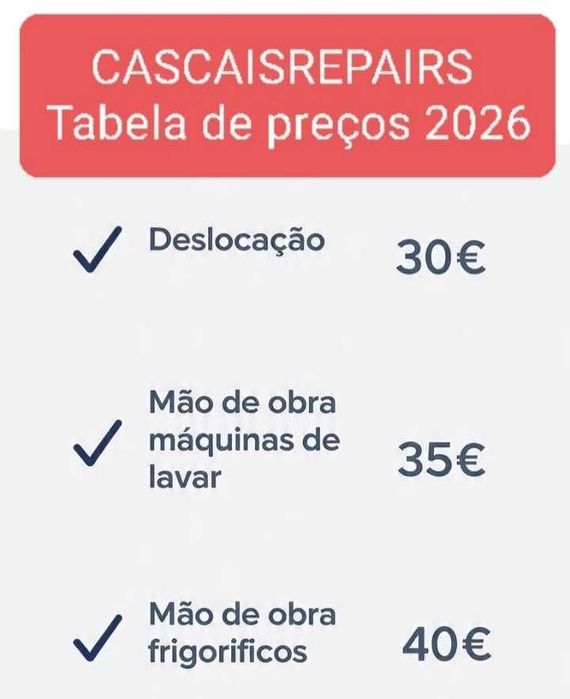 Reparação de eletrodomésticos Cascais