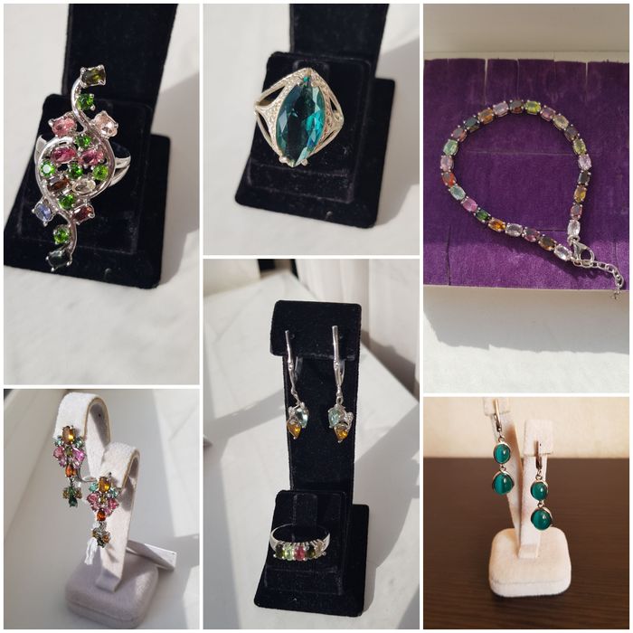 Натуральные минералы, серебро 925 пробы