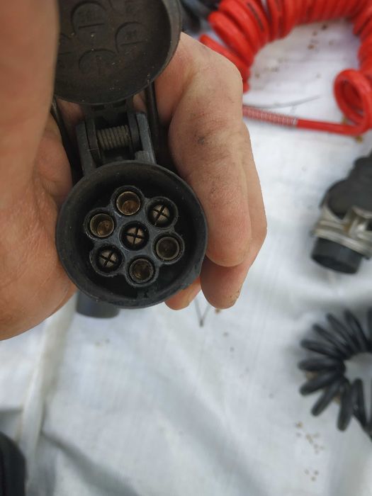 Kabel przewód spiralny do naczepy EBS ABS RÓŻNE wtyczka przejściówka powietrza elektryczny